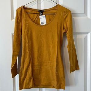 H&M mustard 3/4 sleeve size s